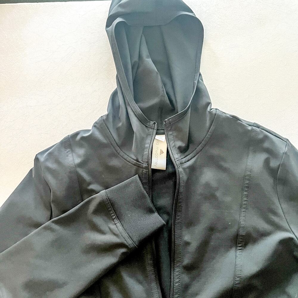 Adidas x Stella McCartney Sz Small 1/2 Zip Pullover Hoodie Black Climalite EUC